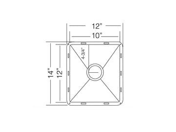 12 inch Flush Mount Stainless Steel Bar / Prep Sink - Krakow TZ RS254 - Sink Depot